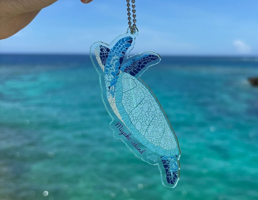 GGS sea glass inspired turtle art with Miyakojima ocean