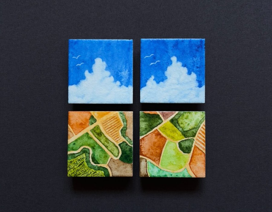 GGS canvas art with Miyakojima blue colors