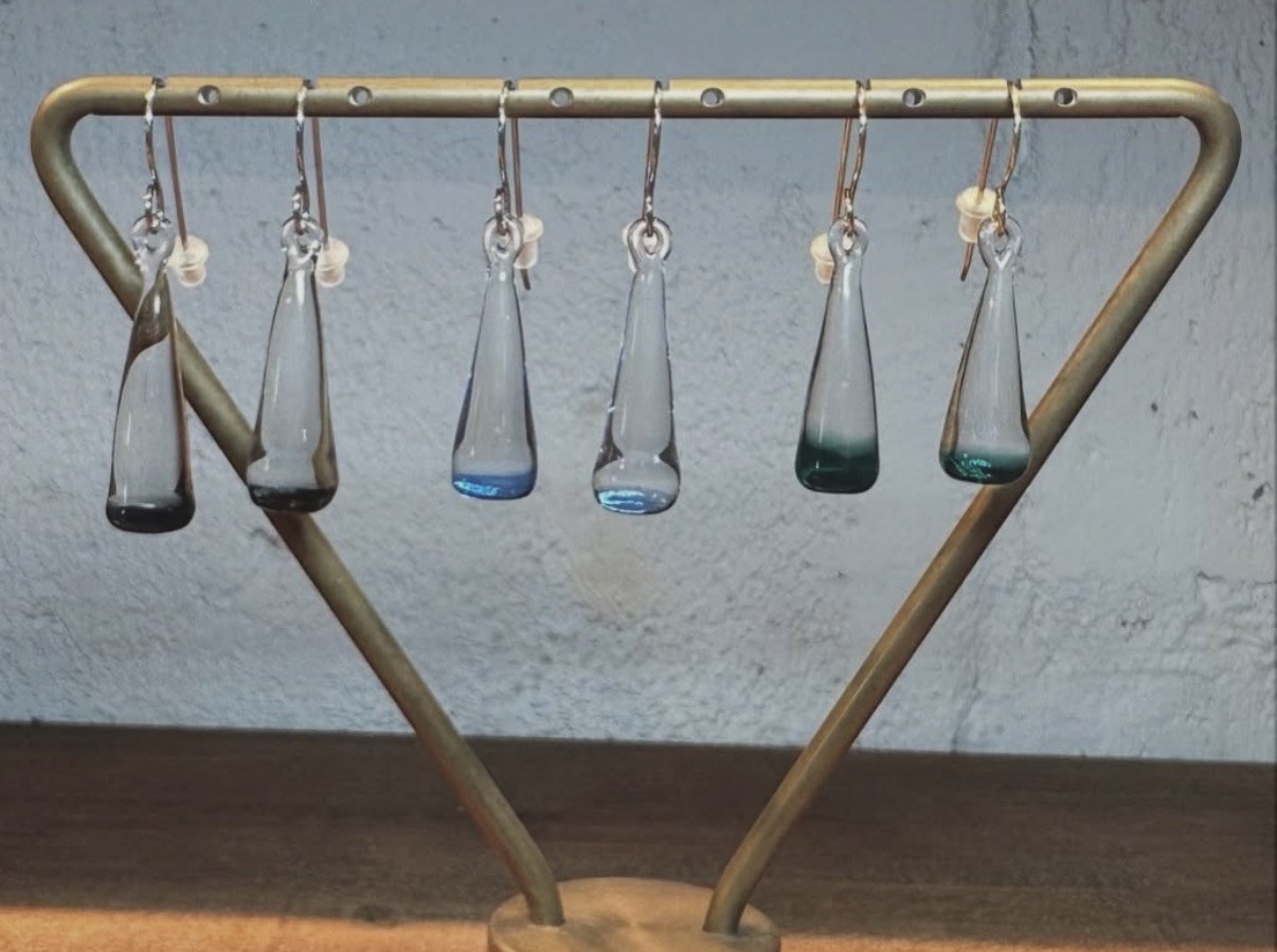 Handmade glass earrings at Guru Guru Glass