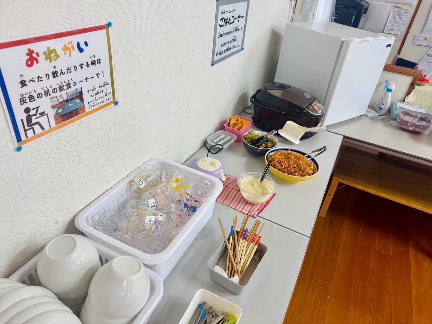 Food prepared for a community support activity in Miyakojima