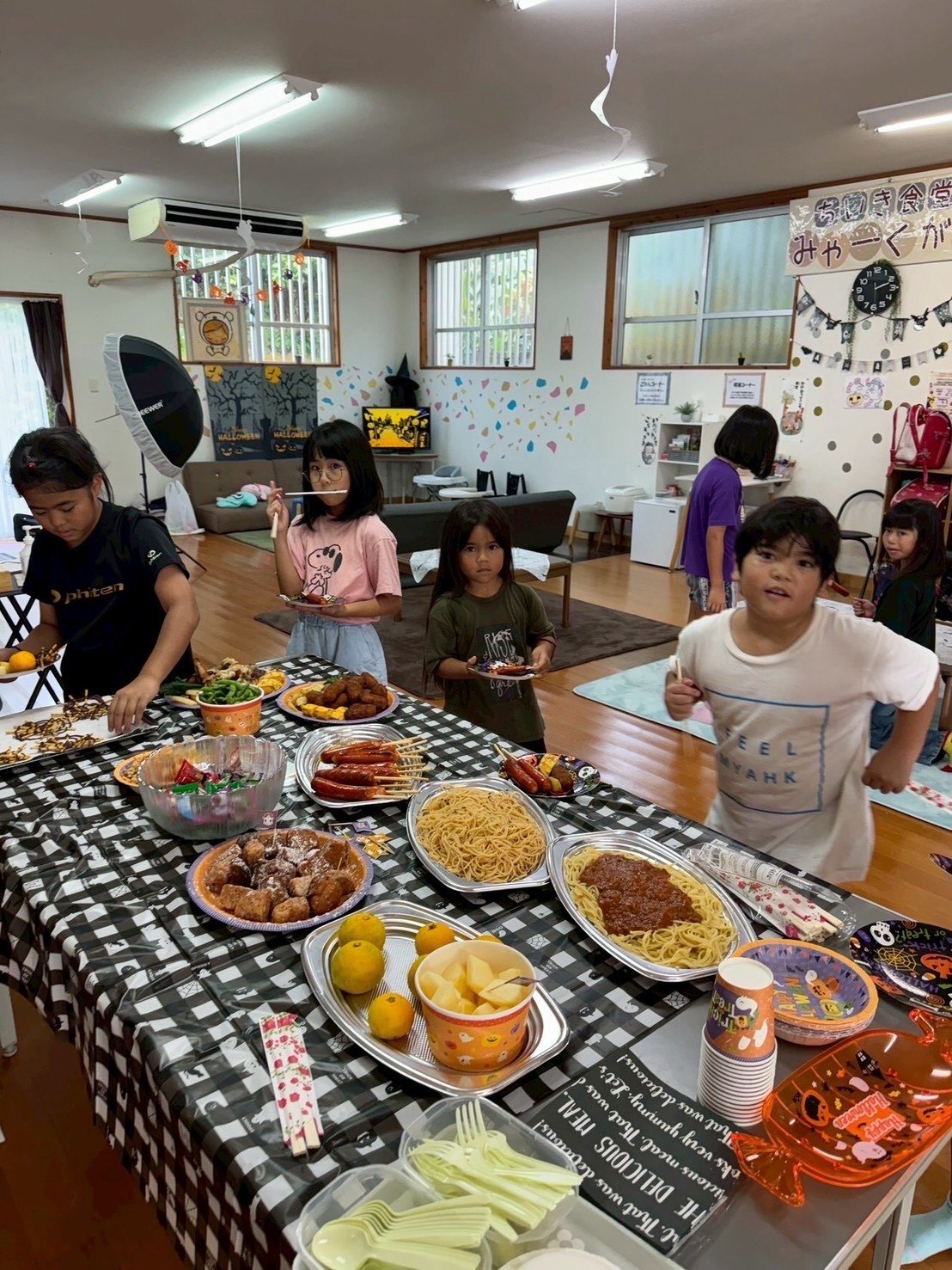 Shared meal prepared for children and the local community